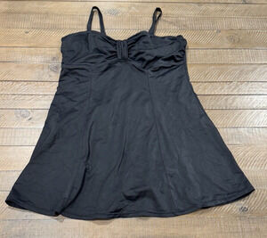 Islander Women's Plus Size Black One Piece Swimsuit Dress - 16